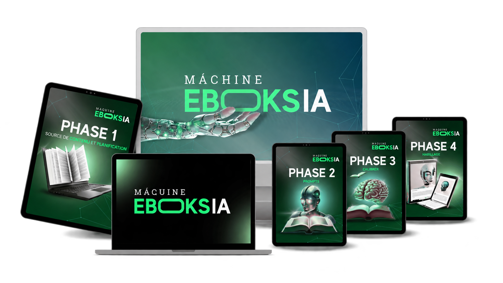 Mockup MACHINE À EBOOKS IA