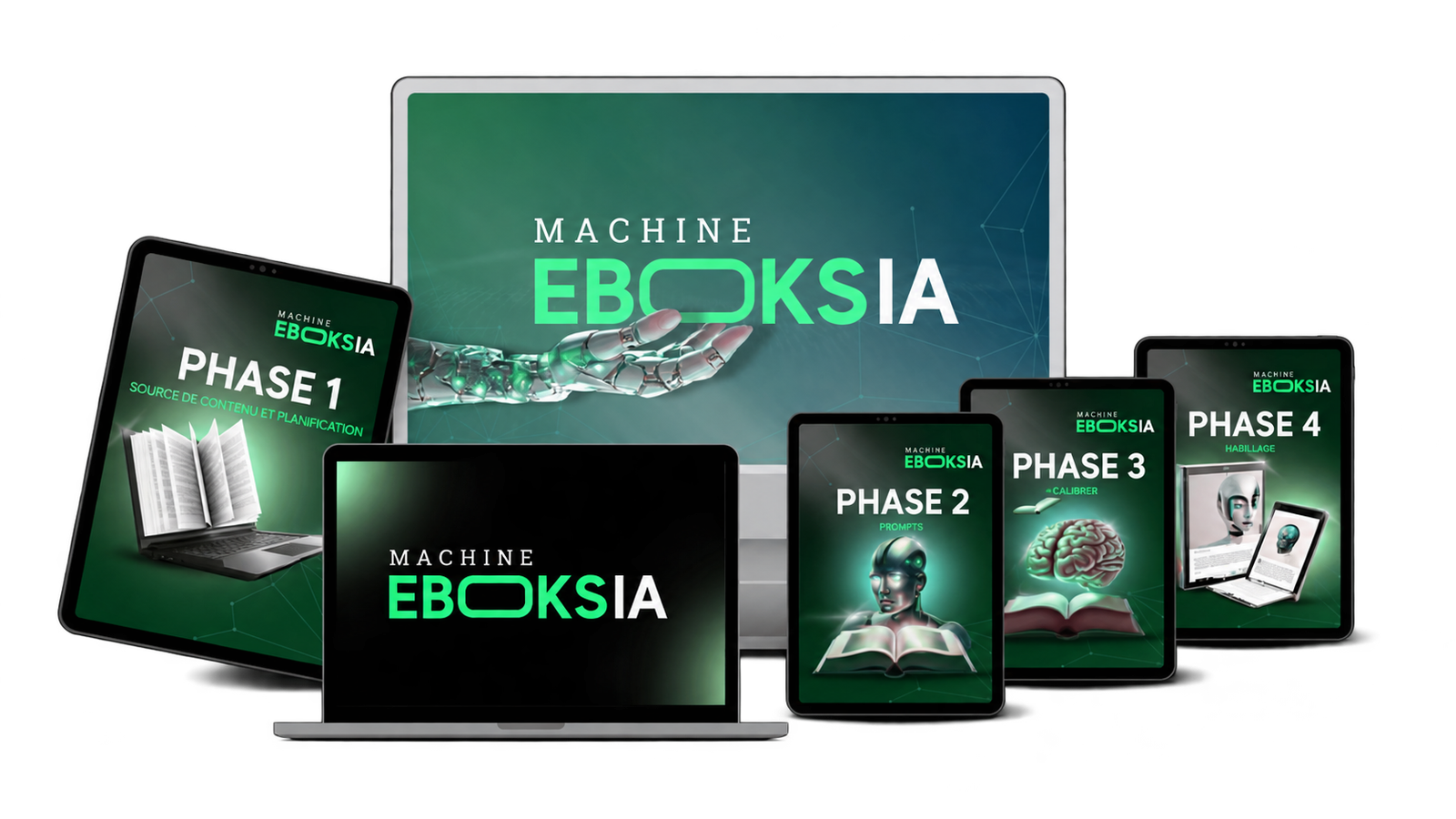 Mockup MACHINE À EBOOKS IA